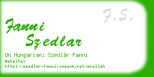 fanni szedlar business card