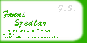 fanni szedlar business card